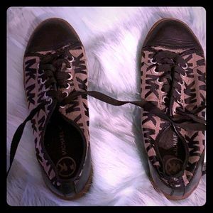 Michael Kors Black N Tan Canvas Tennis